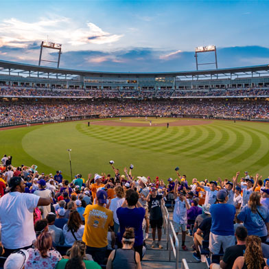 College World Series View from the outfield at the College World Series